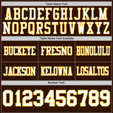 Custom Brown White-Gold Authentic Football Jersey