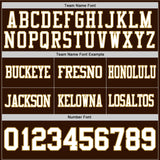 Custom Brown White-Old Gold Authentic Football Jersey