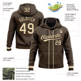 Custom Stitched Brown Cream-Brown Baseball Pullover Sweatshirt Hoodie