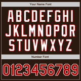Custom Brown Red-White Authentic Baseball Jersey