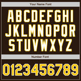 Custom Brown Yellow-White Authentic Baseball Jersey