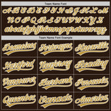 Custom Brown Old Gold-White Authentic Baseball Jersey