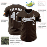 Custom Brown Gray-White Authentic Baseball Jersey