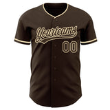 Custom Brown-Cream Authentic Baseball Jersey