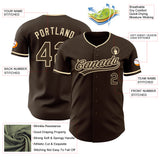 Custom Brown-Cream Authentic Baseball Jersey