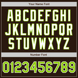 Custom Brown Neon Green-White Authentic Baseball Jersey