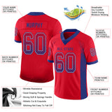 Custom Red Royal-White Drift Fashion Football Jersey