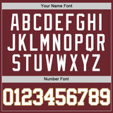 Custom Burgundy White-Old Gold Authentic Basketball Jersey