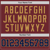 Custom Burgundy Navy-Old Gold Authentic Basketball Jersey