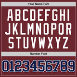 Custom Burgundy Navy-White Authentic Basketball Jersey
