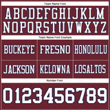 Custom Burgundy White-Navy Authentic Football Jersey