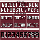 Custom Burgundy Black-White Authentic Football Jersey