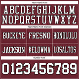 Custom Burgundy White-Black Authentic Football Jersey