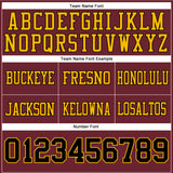 Custom Burgundy Black-Gold Authentic Football Jersey