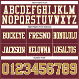Custom Burgundy Old Gold-White Authentic Football Jersey