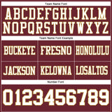Custom Burgundy White-Old Gold Authentic Football Jersey