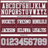 Custom Burgundy Gray-White Authentic Football Jersey