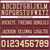 Custom Burgundy Cream Authentic Football Jersey