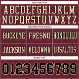 Custom Burgundy Black-Cream Authentic Football Jersey
