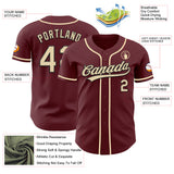 Custom Burgundy Cream-Black Authentic Baseball Jersey