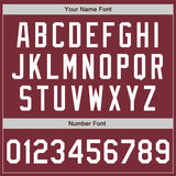 Custom Stitched Burgundy White-Burgundy Baseball Pullover Sweatshirt Hoodie