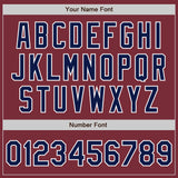 Custom Stitched Burgundy Navy-White Baseball Pullover Sweatshirt Hoodie