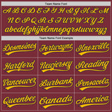 Custom Stitched Burgundy Navy-Gold Baseball Pullover Sweatshirt Hoodie