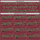 Custom Stitched Burgundy Black-Cream Baseball Pullover Sweatshirt Hoodie