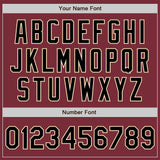 Custom Stitched Burgundy Black-Cream Baseball Pullover Sweatshirt Hoodie