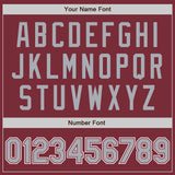 Custom Stitched Burgundy Gray-White Baseball Pullover Sweatshirt Hoodie