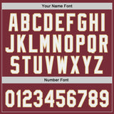 Custom Burgundy White-Vegas Gold Authentic Baseball Jersey