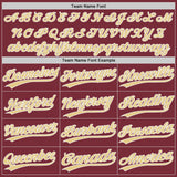 Custom Burgundy Vegas Gold-White Authentic Baseball Jersey