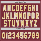 Custom Burgundy Vegas Gold-White Authentic Baseball Jersey