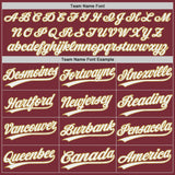 Custom Burgundy White-Old Gold Authentic Baseball Jersey