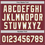 Custom Burgundy White-Old Gold Authentic Baseball Jersey