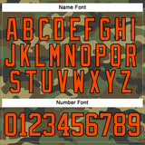 Custom Camo Orange-Black Salute To Service Hockey Lace Neck Jersey