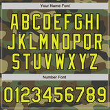 Custom Camo Neon Yellow-Black Authentic Salute To Service Baseball Jersey