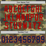 Custom Camo Navy Old Gold-Red Authentic Salute To Service Basketball Jersey