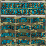 Custom Camo Teal-Black Authentic Salute To Service Basketball Jersey