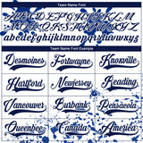 Custom Camo Navy Royal-White Splash Hockey Lace Neck Jersey