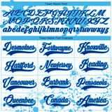 Custom Camo Royal Sky Blue-White Splash Hockey Lace Neck Jersey