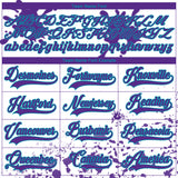 Custom Camo Purple Teal-White Splash Hockey Lace Neck Jersey