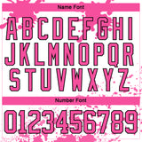 Custom Camo Pink Black-White Splash Hockey Lace Neck Jersey