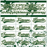 Custom Camo Green Black Cream-White Splash Hockey Lace Neck Jersey