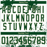 Custom Camo Green Black Cream-White Splash Hockey Lace Neck Jersey