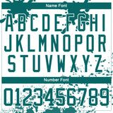 Custom Camo Teal Black-White Splash Hockey Lace Neck Jersey