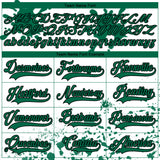 Custom Camo Kelly Green Black-White Splash Hockey Lace Neck Jersey