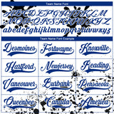 Custom Camo Royal Black-White Splash Hockey Lace Neck Jersey