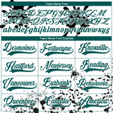 Custom Camo Midnight Green Black-White Splash Hockey Lace Neck Jersey