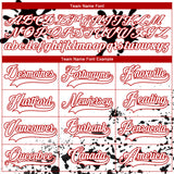 Custom Camo White Red-Black Splash Hockey Lace Neck Jersey